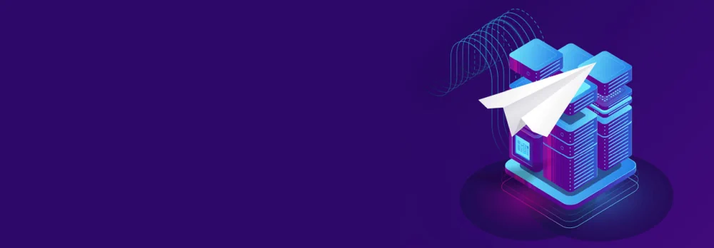 Email Sent Against a Blue Background.